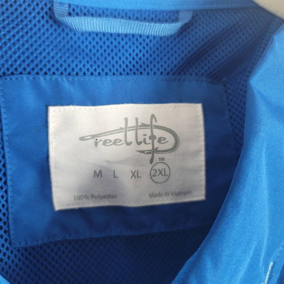 Reel Life Turquoise Blue Men's Activewear Fishing Long Sleeve Top 2XL - Picture 6 of 6